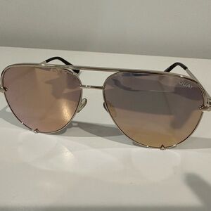 Gold Mirrored Desi Perkins x QUAY Aviator Sunglasses